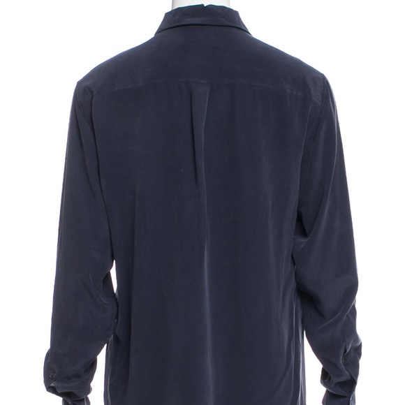 Equipment Navy Blue Silk Button Down Shirt - Picture 3 of 3